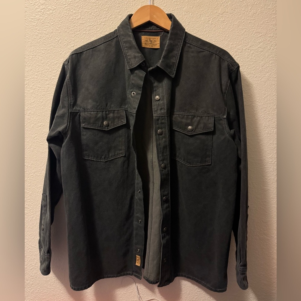 Red head ranch Black suede Shirt Jacket